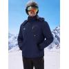imageWULFUL Mens Ski Jackets Warm Winter Snow Windbreaker Resistant Snowboard Fleece Coat Mountain Waterproof Parka with Hood Navy Large