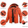 imageWULFUL Mens Ski Jackets Warm Winter Snow Windbreaker Resistant Snowboard Fleece Coat Mountain Waterproof Parka with Hood Orange XLarge