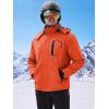imageWULFUL Mens Ski Jackets Warm Winter Snow Windbreaker Resistant Snowboard Fleece Coat Mountain Waterproof Parka with Hood Orange XLarge