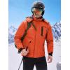 imageWULFUL Mens Ski Jackets Warm Winter Snow Windbreaker Resistant Snowboard Fleece Coat Mountain Waterproof Parka with Hood Orange XLarge