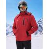 imageWULFUL Mens Ski Jackets Warm Winter Snow Windbreaker Resistant Snowboard Fleece Coat Mountain Waterproof Parka with Hood Red Small