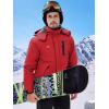 imageWULFUL Mens Ski Jackets Warm Winter Snow Windbreaker Resistant Snowboard Fleece Coat Mountain Waterproof Parka with Hood Red Small