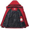 imageWULFUL Mens Ski Jackets Warm Winter Snow Windbreaker Resistant Snowboard Fleece Coat Mountain Waterproof Parka with Hood Red Small