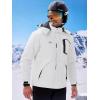imageWULFUL Mens Ski Jackets Warm Winter Snow Windbreaker Resistant Snowboard Fleece Coat Mountain Waterproof Parka with Hood White Medium