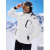 imageWULFUL Mens Ski Jackets Warm Winter Snow Windbreaker Resistant Snowboard Fleece Coat Mountain Waterproof Parka with Hood White Medium