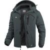 imageWULFUL Mens Ski Jackets Warm Winter Snow Windbreaker Resistant Snowboard Fleece Coat Mountain Waterproof Parka with Hood Dark Grey XXLarge