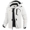 imageWULFUL Mens Ski Jackets Warm Winter Snow Windbreaker Resistant Snowboard Fleece Coat Mountain Waterproof Parka with Hood White Medium
