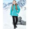 imageWULFUL Girls Winter Parka Coat Long Hooded Waterproof Warm Fleece Puffer JacketTeal