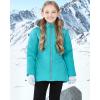 imageWULFUL Girls Winter Parka Coat Long Hooded Waterproof Warm Fleece Puffer JacketTeal