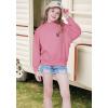 imageWULFUL Girls Casual Crew neck Sweatshirts Long Sleeve Fashion Pullovers for Teen GirlsPink
