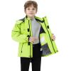imageWULFUL Boys Winter Waterproof Ski Coat Kids Thick Fleece Snow Jacket Outdoor Windproof CoatGreen