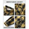 imageWULFUL Mens Flannel Fleece Jackets Sherpa Lined Shirt Jacket Plaid Jackets Shacket Winter Outerwear WarmBlack Yellow976