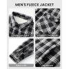 imageWULFUL Mens Flannel Fleece Jackets Sherpa Lined Shirt Jacket Plaid Jackets Shacket Winter Outerwear WarmBlack758