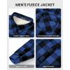 imageWULFUL Mens Flannel Fleece Jackets Sherpa Lined Shirt Jacket Plaid Jackets Shacket Winter Outerwear WarmBlue804