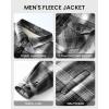 imageWULFUL Mens Flannel Fleece Jackets Sherpa Lined Shirt Jacket Plaid Jackets Shacket Winter Outerwear WarmGrey567