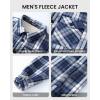 imageWULFUL Mens Flannel Fleece Jackets Sherpa Lined Shirt Jacket Plaid Jackets Shacket Winter Outerwear WarmNavy768