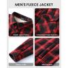 imageWULFUL Mens Flannel Fleece Jackets Sherpa Lined Shirt Jacket Plaid Jackets Shacket Winter Outerwear WarmRed711