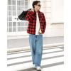 imageWULFUL Mens Flannel Fleece Jackets Sherpa Lined Shirt Jacket Plaid Jackets Shacket Winter Outerwear WarmRed798