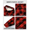 imageWULFUL Mens Flannel Fleece Jackets Sherpa Lined Shirt Jacket Plaid Jackets Shacket Winter Outerwear WarmRed798