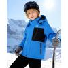 imageWULFUL Boys Winter Waterproof Ski Coat Kids Windproof Snow Jacket with Detachable HoodBlue