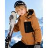 imageWULFUL Boys Winter Waterproof Ski Coat Kids Windproof Snow Jacket with Detachable HoodBrown