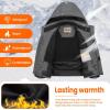 imageWULFUL Boys Winter Waterproof Ski Coat Kids Windproof Snow Jacket with Detachable HoodDark Grey