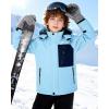imageWULFUL Boys Winter Waterproof Ski Coat Kids Windproof Snow Jacket with Detachable HoodLight Blue