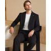 imageWULFUL Mens 2 Piece Slim Fit Suit Set One Button Blazer Jacket Pants SetBlack
