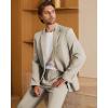 imageWULFUL Mens 2 Piece Slim Fit Suit Set One Button Blazer Jacket Pants SetChampagne