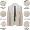 imageWULFUL Mens 2 Piece Slim Fit Suit Set One Button Blazer Jacket Pants SetChampagne