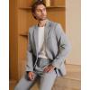 imageWULFUL Mens 2 Piece Slim Fit Suit Set One Button Blazer Jacket Pants SetLight Gray