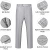 imageWULFUL Mens 2 Piece Slim Fit Suit Set One Button Blazer Jacket Pants SetLight Gray