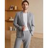 imageWULFUL Mens 2 Piece Slim Fit Suit Set One Button Blazer Jacket Pants SetLight Gray