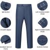 imageWULFUL Mens 2 Piece Slim Fit Suit Set One Button Blazer Jacket Pants SetNavy