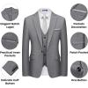 imageWULFUL Mens 3 Piece Slim Fit Suit Set One Button Blazer Jacket Pants Tuxedo Set for Party Wedding and BusinessDark Grey