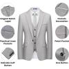 imageWULFUL Mens 3 Piece Slim Fit Suit Set One Button Blazer Jacket Pants Tuxedo Set for Party Wedding and BusinessLight Grey