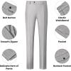 imageWULFUL Mens 3 Piece Slim Fit Suit Set One Button Blazer Jacket Pants Tuxedo Set for Party Wedding and BusinessLight Grey