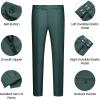 imageWULFUL Mens 3 Piece Slim Fit Suit Set One Button Blazer Jacket Pants Tuxedo SetBlackish Green