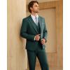 imageWULFUL Mens 3 Piece Slim Fit Suit Set One Button Blazer Jacket Pants Tuxedo SetBlackish Green