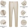 imageWULFUL Mens 3 Piece Slim Fit Suit Set One Button Blazer Jacket Pants Tuxedo SetChampagne