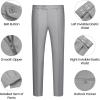 imageWULFUL Mens 3 Piece Slim Fit Suit Set One Button Blazer Jacket Pants Tuxedo SetLight Gray