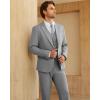 imageWULFUL Mens 3 Piece Slim Fit Suit Set One Button Blazer Jacket Pants Tuxedo SetLight Gray