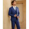 imageWULFUL Mens 3 Piece Slim Fit Suit Set One Button Blazer Jacket Pants Tuxedo SetNavy