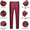 imageWULFUL Mens 3 Piece Slim Fit Suit Set One Button Blazer Jacket Pants Tuxedo SetRed