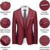 imageWULFUL Mens 3 Piece Slim Fit Suit Set One Button Blazer Jacket Pants Tuxedo SetRed