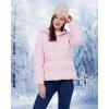 imageWULFUL Womens Winter Coats Warm Lightweight Thicken Puffer Jackets with FauxFur HoodLight Pink