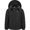 imageWULFUL Boys Winter Waterproof Ski Coat Kids Windproof Snow Jacket with Detachable HoodBlack