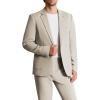imageWULFUL Mens 2 Piece Slim Fit Suit Set One Button Blazer Jacket Pants SetChampagne