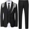 imageWULFUL Mens 3 Piece Slim Fit Suit Set Two Button Blazer Jacket Vest Pants Tuxedo Set for Party Wedding and Business