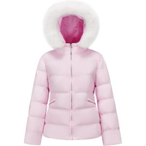 imageWULFUL Womens Winter Coats Warm Lightweight Thicken Puffer Jackets with FauxFur HoodLight Pink
